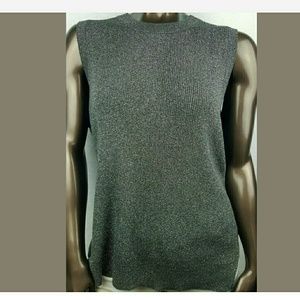 Michael Kors Grey Silver Sparkly High Low Top